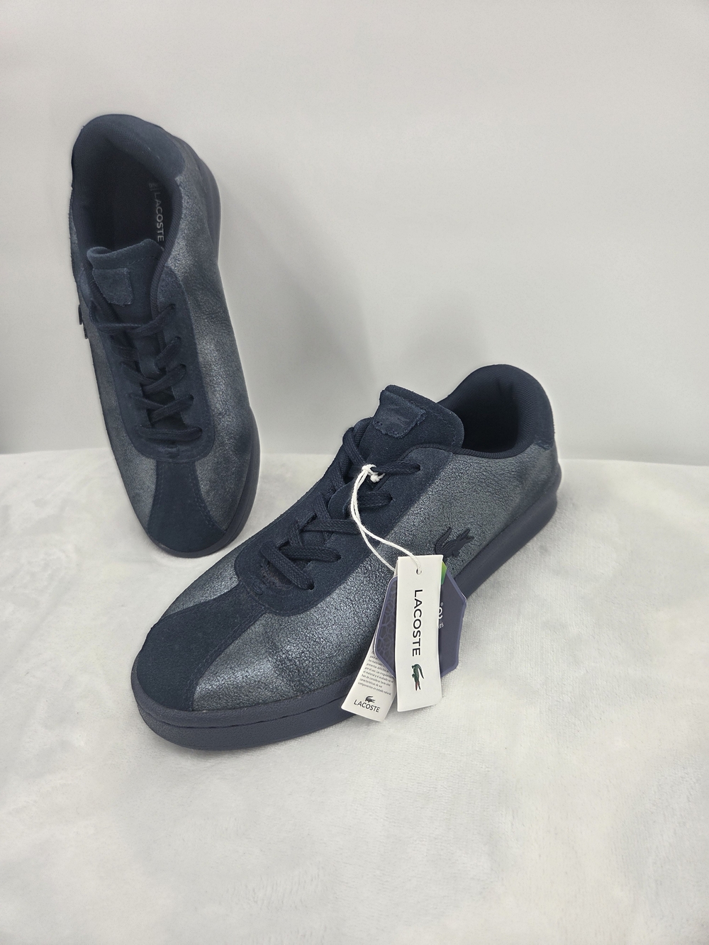 Lacoste Masters 120 1 Women's Navy Metallic Sneakers Size 8 NWT